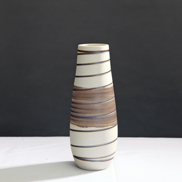 Vintage Keramikvase mit Spiral-Design – Elegante und Zeitlose Dekoration