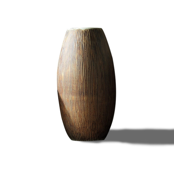 Vintage Keramikvase mit chinesischem Holzmaserungsdesign